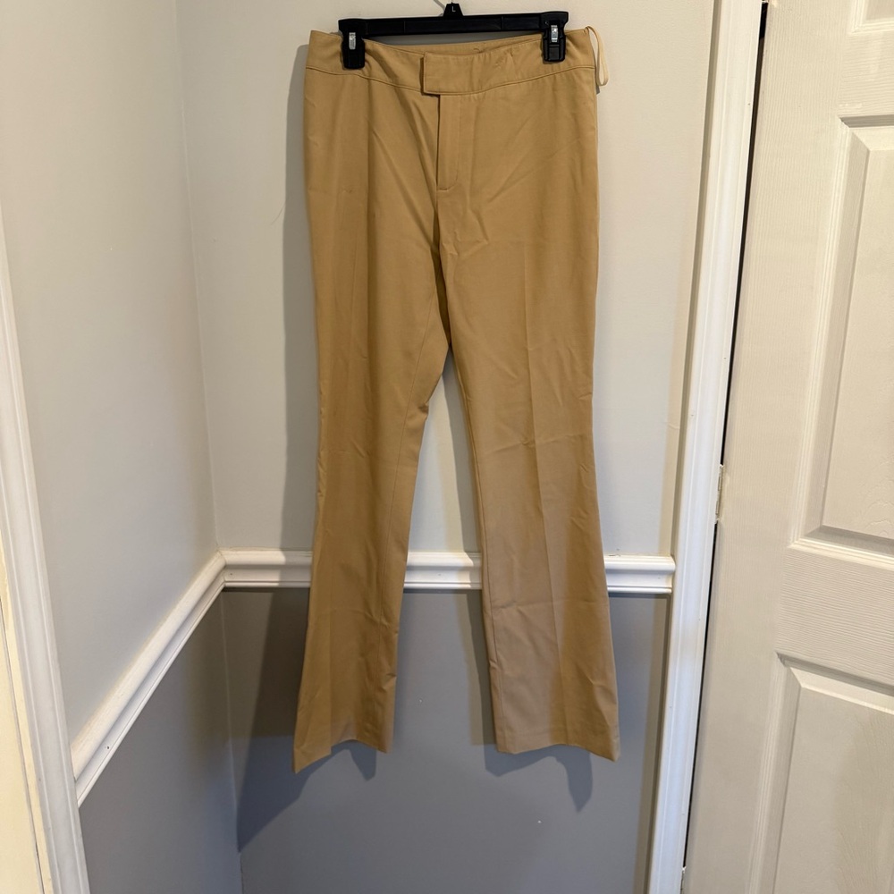 Vintage 1999 Ralph Lauren Tartan Label Size 6 Tan Straight Leg Pants‎ Trousers